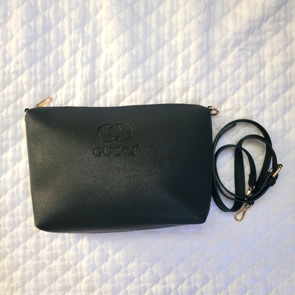 Black leather bag